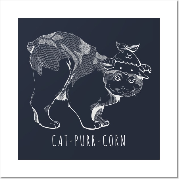 Cat-Purr-Corn Dark Wall Art by celestylim@gmail.com